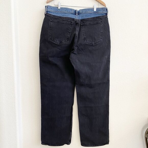 Abercrombie & Fitch The '90s Relaxed Jean High Rise 33 / 16L Black Blue - Picture 6 of 12